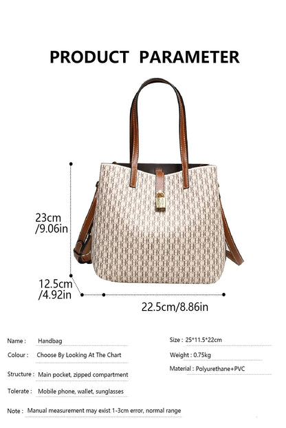CH Leather Crossbody Bag – Large Capacity Daily Tote
