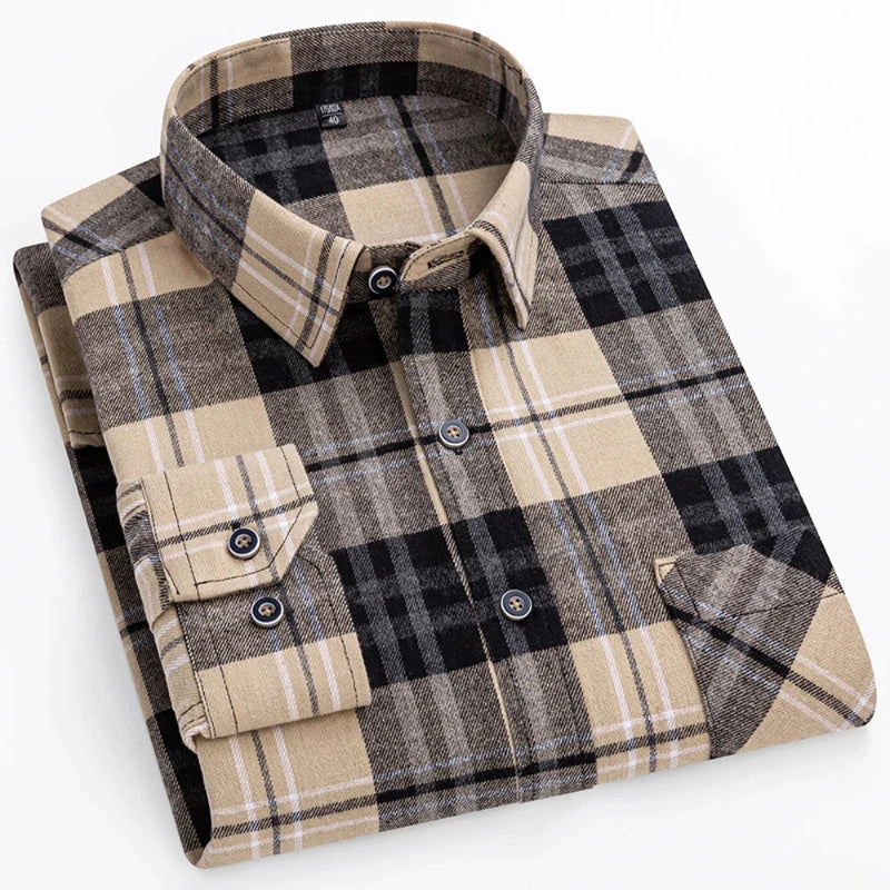 Ultra-soft 100% cotton flannel shirt, up to 11XL, cozy and stylish