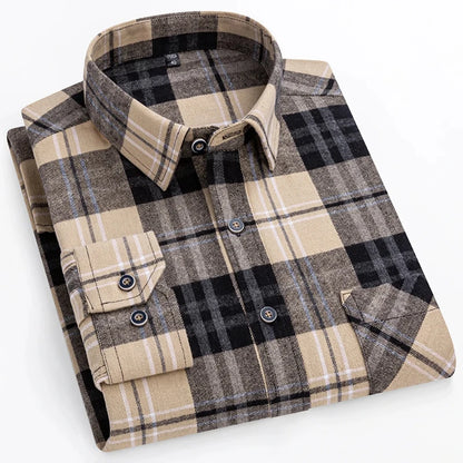 Ultra-soft 100% cotton flannel shirt, up to 11XL, cozy and stylish