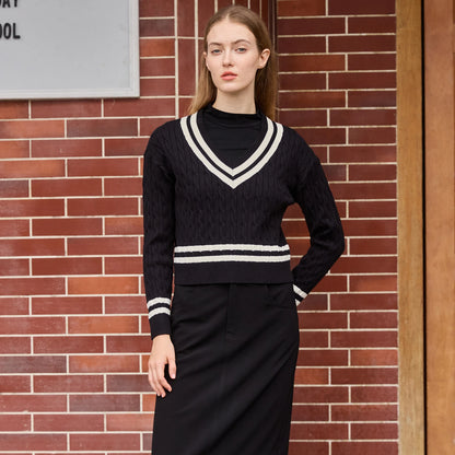 AP Women 2026 Autumn & Winter Knit Patchwork Set