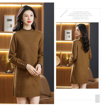 Women’s long-sleeve turtleneck knit sweater