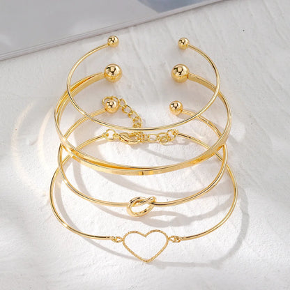 4PCS Stainless Steel Bracelets – Woven Twist Bangles