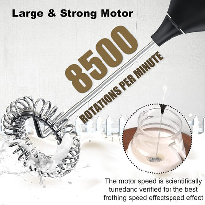 Portable milk frother and eggbeater with rechargeable design