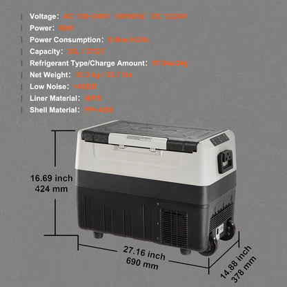 Mobile car refrigerator with wheels—compact, powerful, and easy to carry
