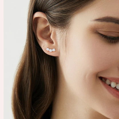 D-Color Moissanite Stud Earrings – 925 Sterling Silver, GRA Certified