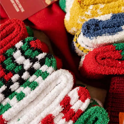 Cute Santa & Elk Socks – Thick Cozy Floor & Sleep Socks
