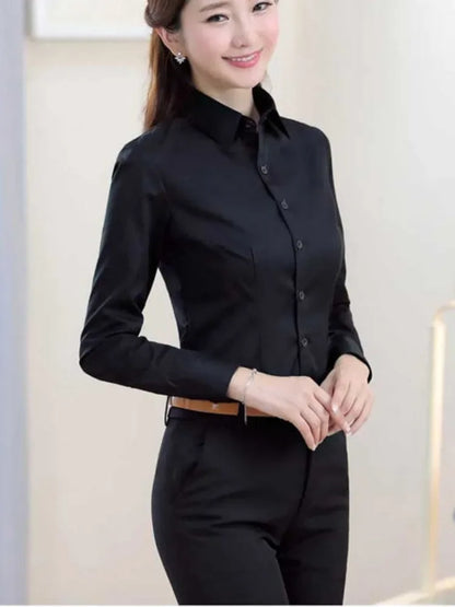 Plus Size White Shirt – Long Sleeve Professional Work Top