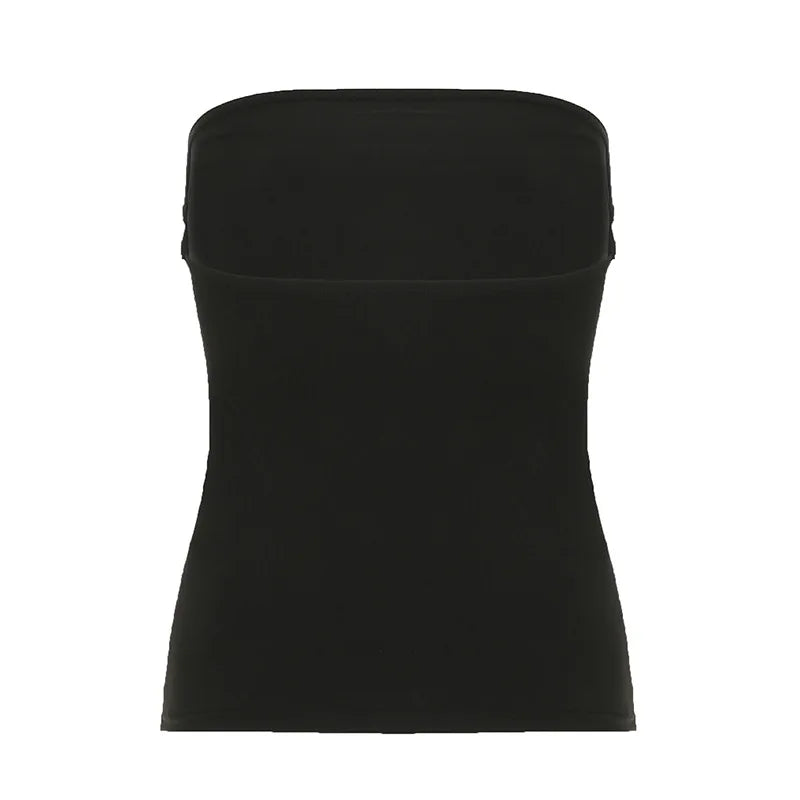 Women’s gothic black strapless tube top