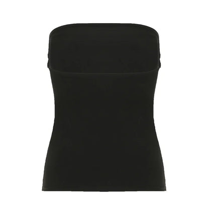 Women’s gothic black strapless tube top