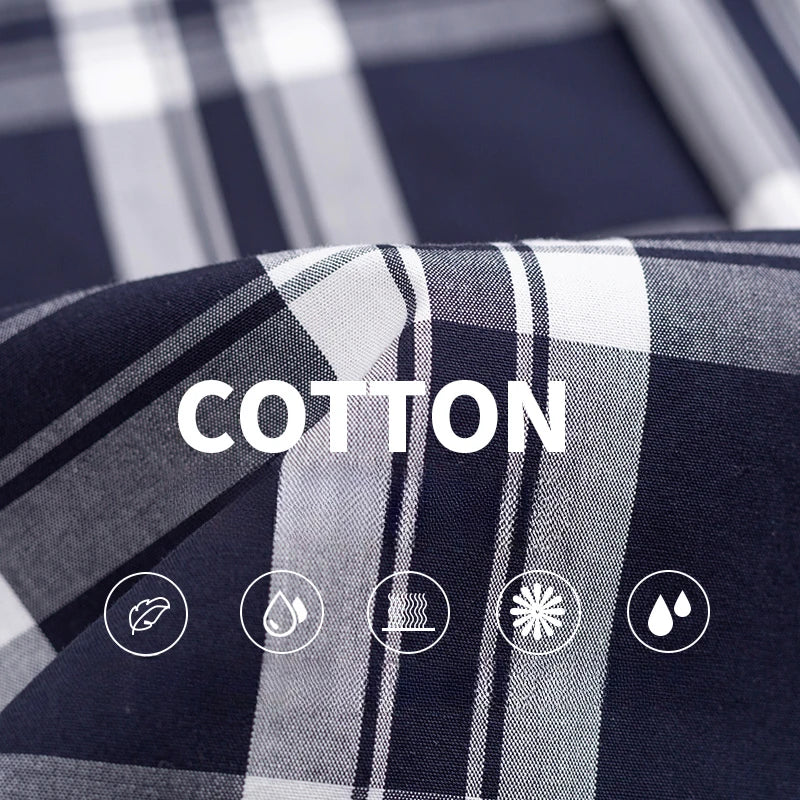 Premium cotton plaid shirt for men—clean, trendy, and comfortable