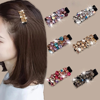 6PCS Rhinestone Hair Clips – Sparkling Crystal Side Clips