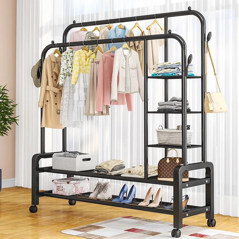 Freestanding clothes organizer for easy drying and hanging clothes