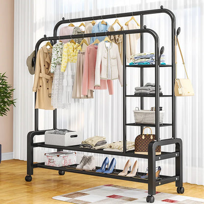 Freestanding clothes organizer for easy drying and hanging clothes