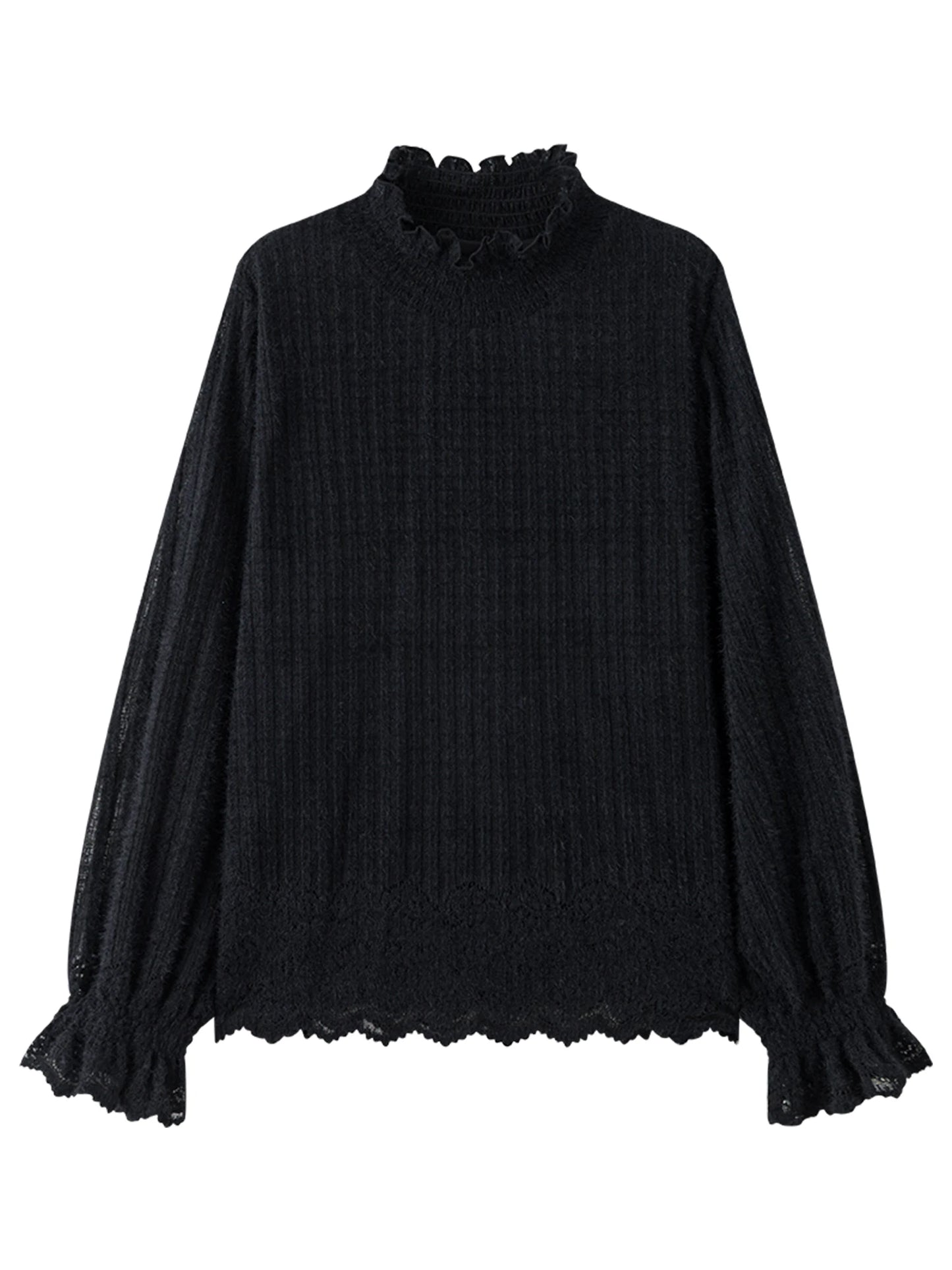 Cozy autumn/winter women’s pullover with stylish lace