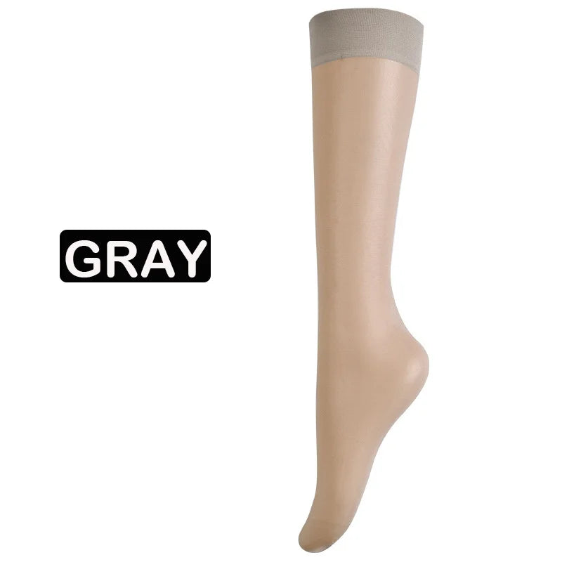 5 Pairs Women’s Ultra-Thin Stockings – Summer Mid-Calf Style