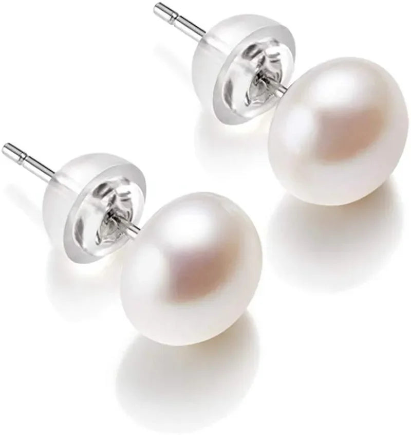Freshwater Pearl Stud Earrings – 925 Sterling Silver