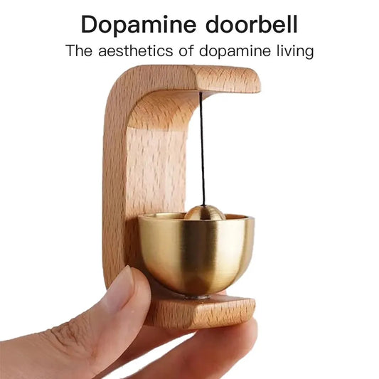 Magnetic wood wind-bell with copper chime