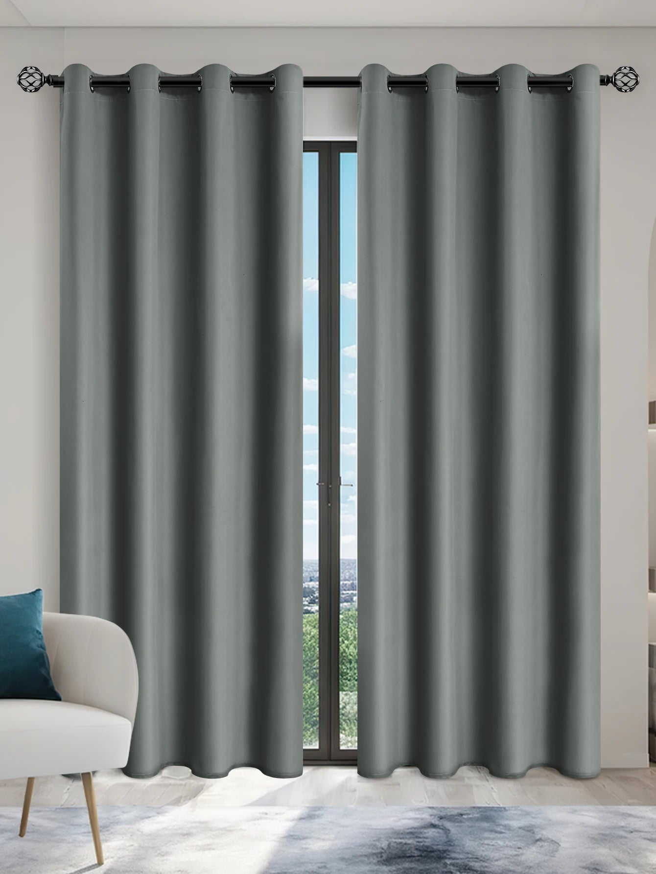 Privacy Drapes for Bedroom, Living Room,100% Blackout Curtains with Grommets.