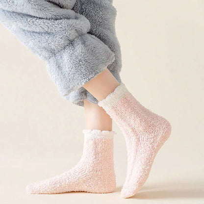 4 Pairs Women’s Fuzzy Socks – Warm, Thick & Soft