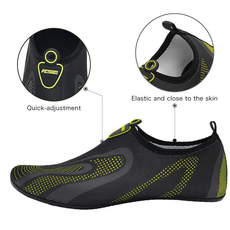 Slip-on aqua socks for swimming and beach sports