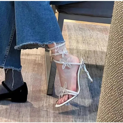 Crystal Butterfly Sandals – Sexy High Heel Gladiator Style