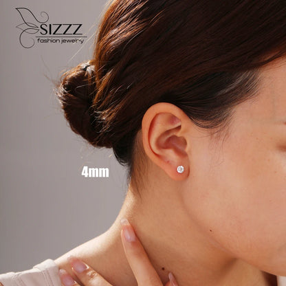 25 Sterling Silver CZ Stud Earrings – Classic Channel Set