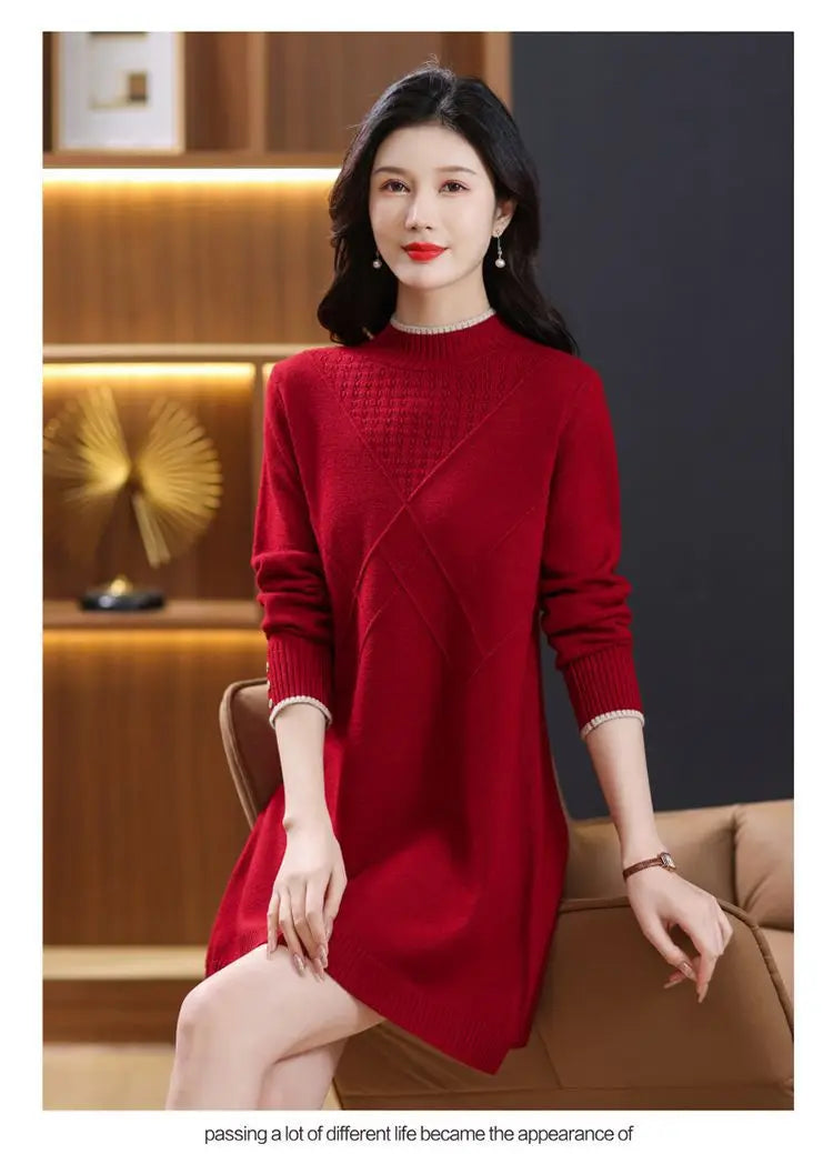 Women’s long-sleeve turtleneck knit sweater