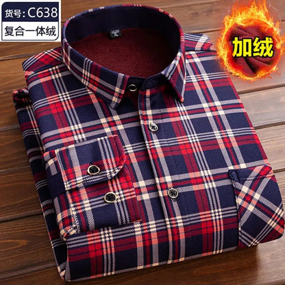 Men’s winter plaid shirt—soft, thick, and ideal for cold weather