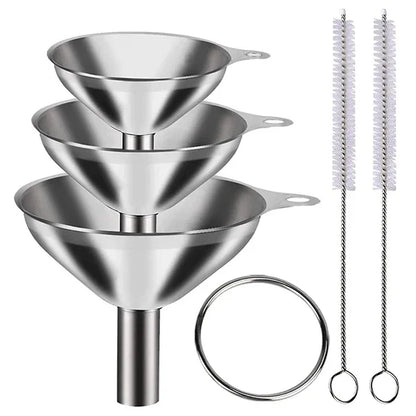 Small funnels for essential oils, liquids, and powders