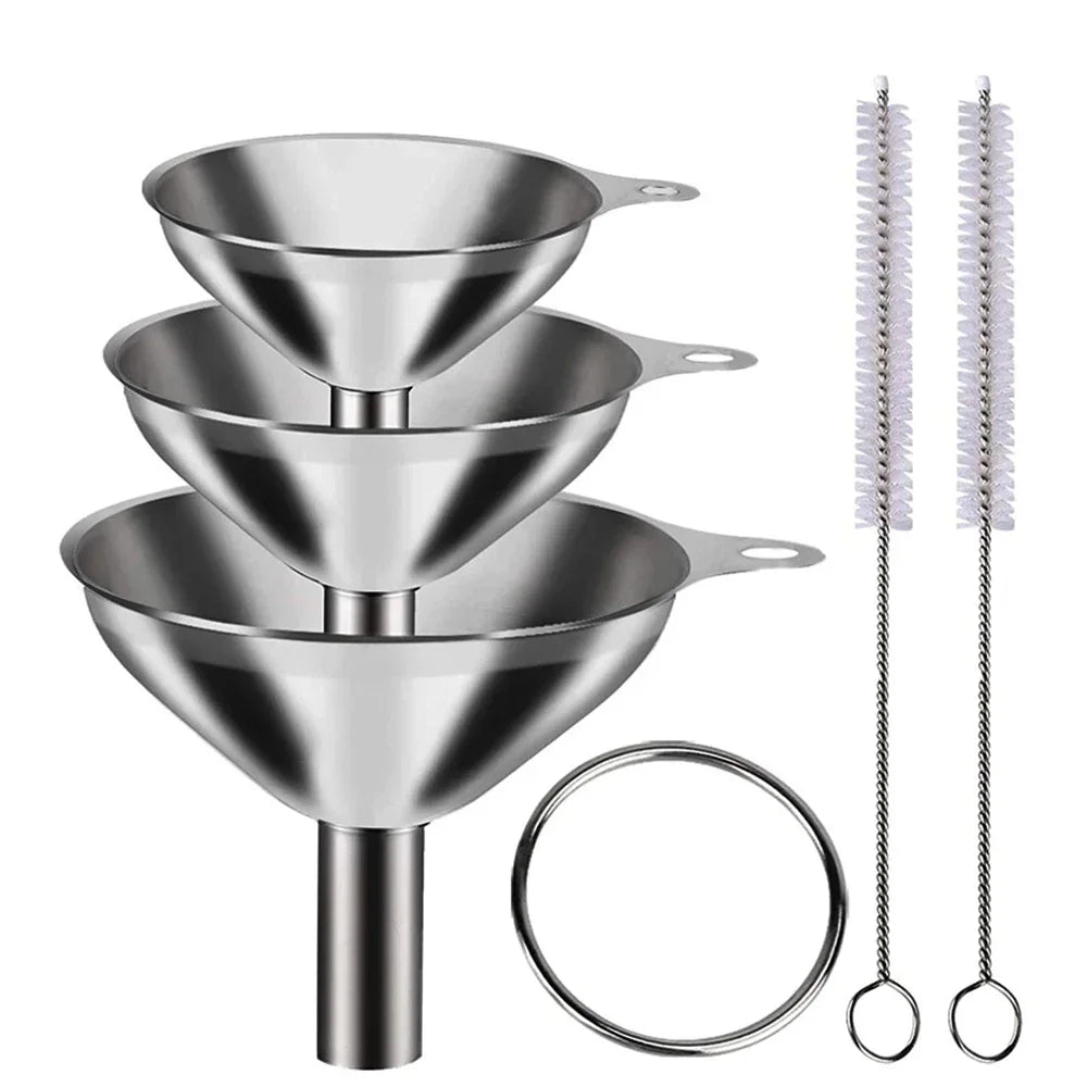 Small funnels for essential oils, liquids, and powders