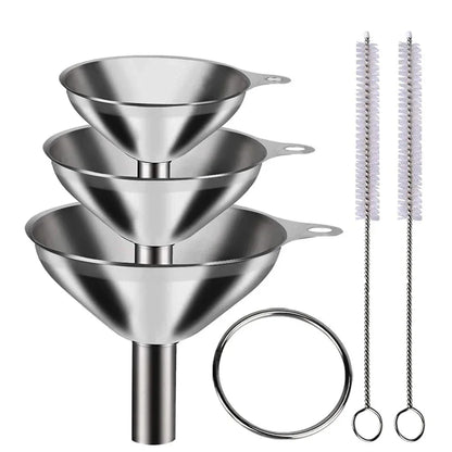 Small funnels for essential oils, liquids, and powders
