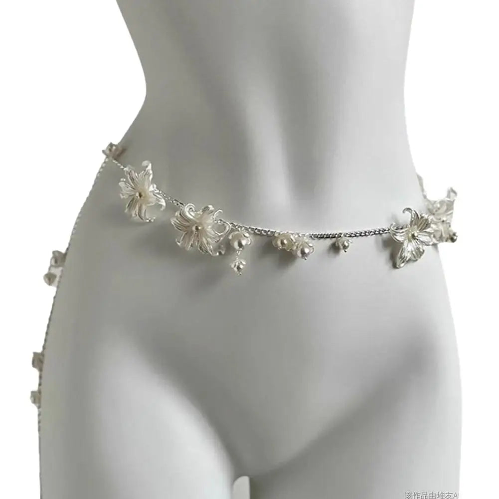 Y2K Pearl Waist Chain – Multilayer Body Jewelry for Women