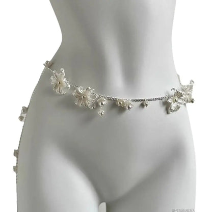 Y2K Pearl Waist Chain – Multilayer Body Jewelry for Women