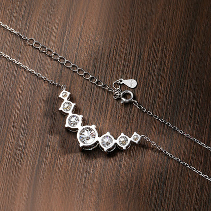 Moissanite Necklace – 925 Sterling Silver, 18K White Gold Plated