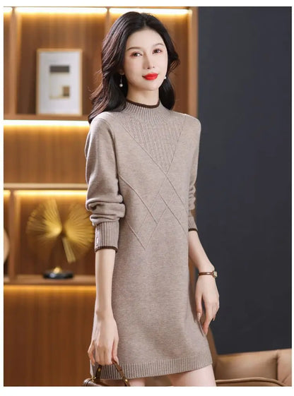 Women’s long-sleeve turtleneck knit sweater