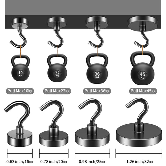 Strong magnet hooks for easy hanging—available in multiple pack sizes