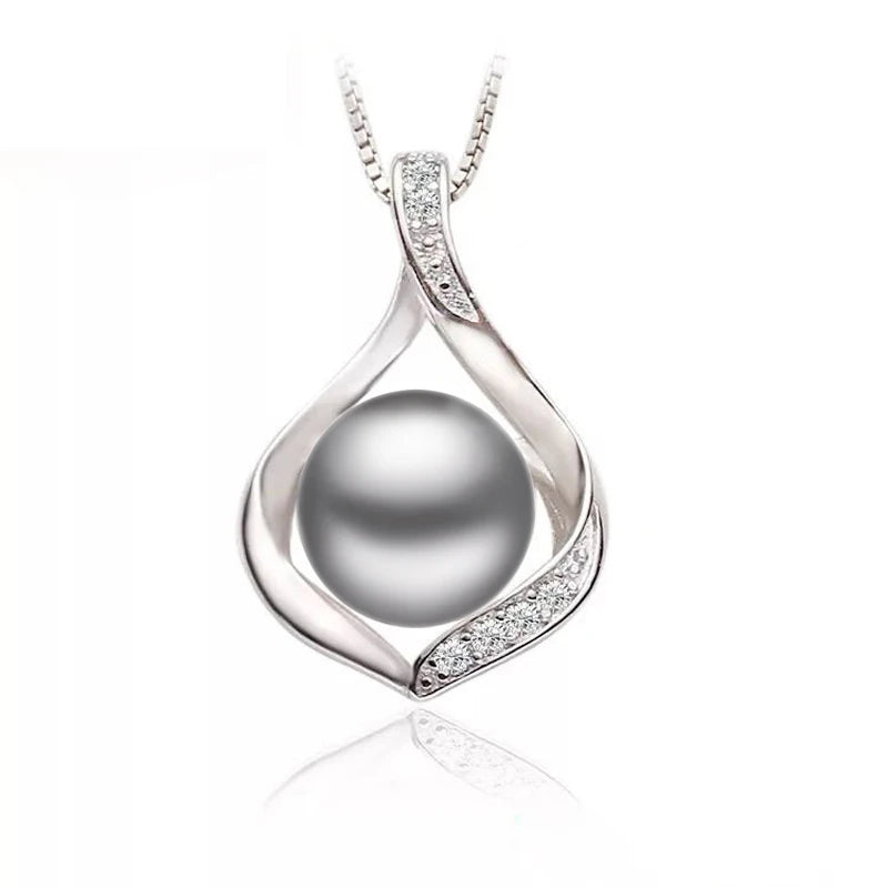 Elegant Pearl Necklace-925 Sterling Silver, Natural Freshwater