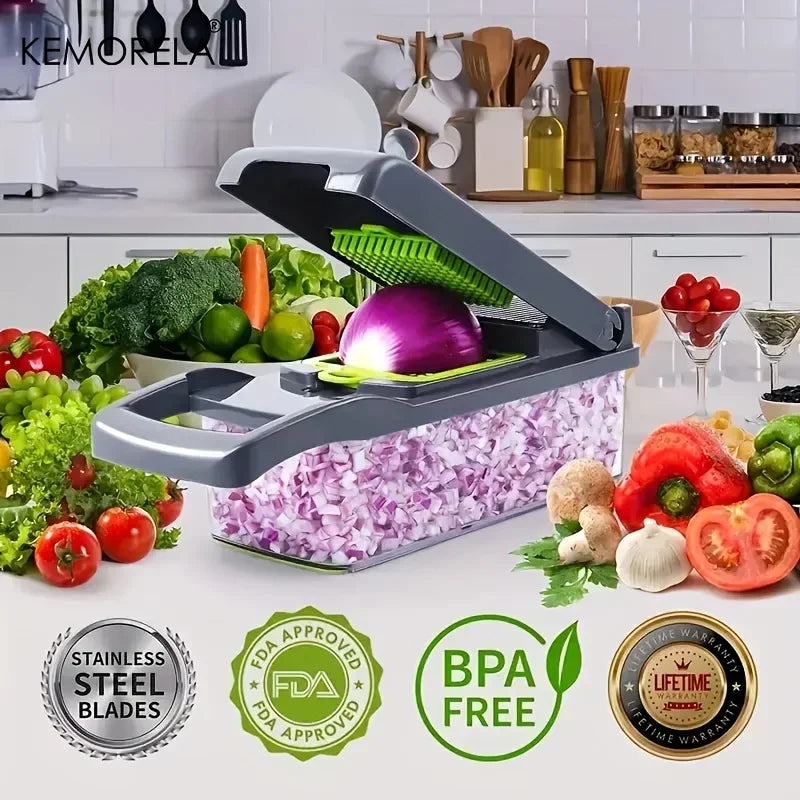 14/16-in-1 multifunctional veggie chopper and slicer