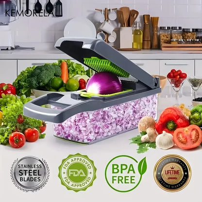 14/16-in-1 multifunctional veggie chopper and slicer