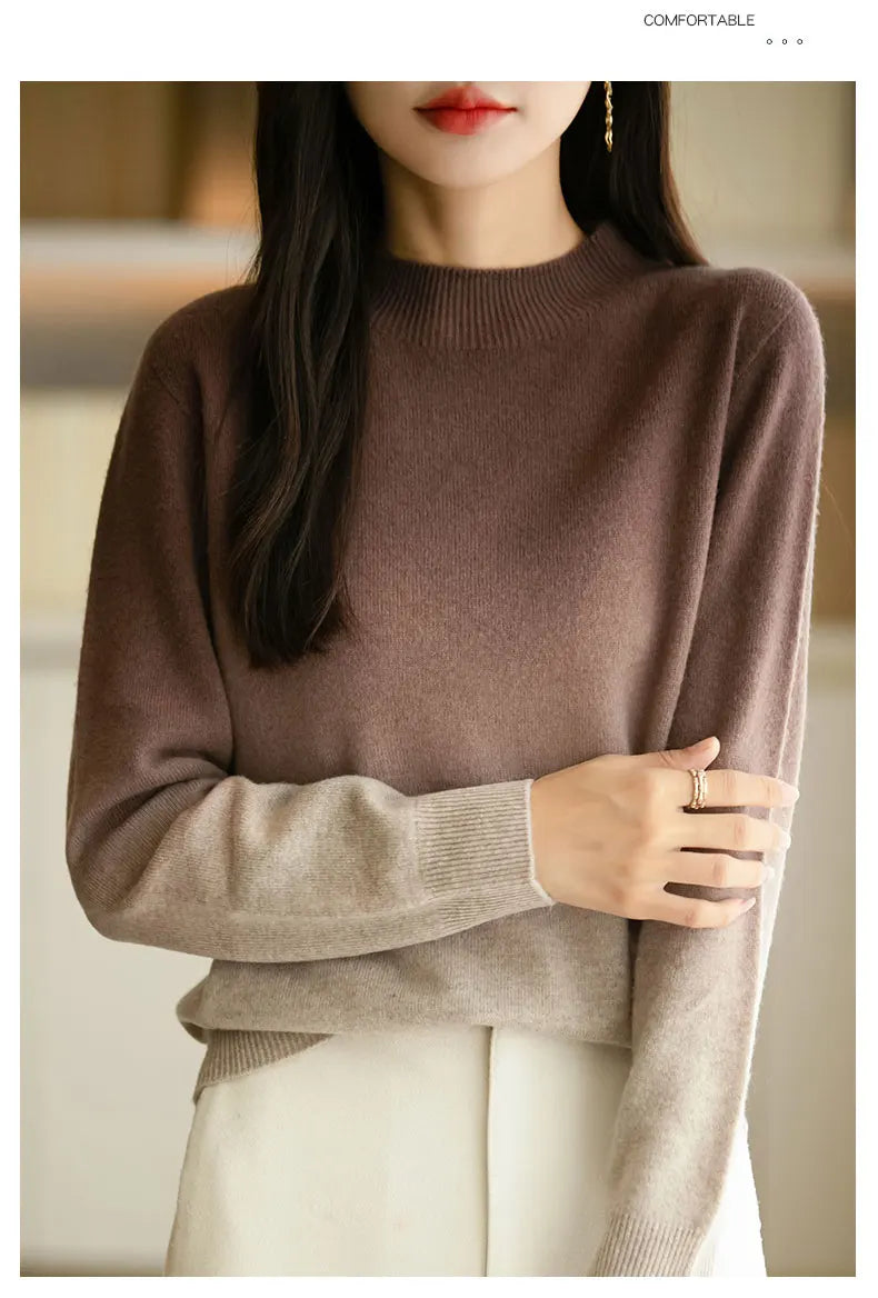 Women’s thick fine wool gradient sweater