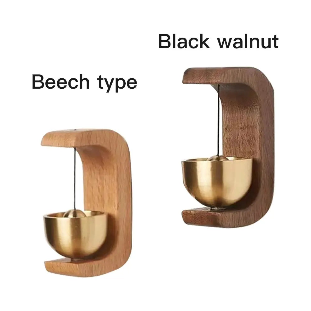 Magnetic wood wind-bell with copper chime