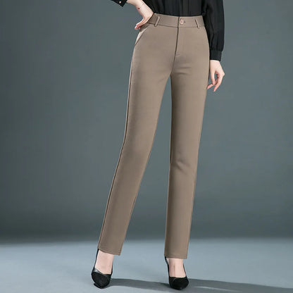 Women’s high-waist stretch casual trousers