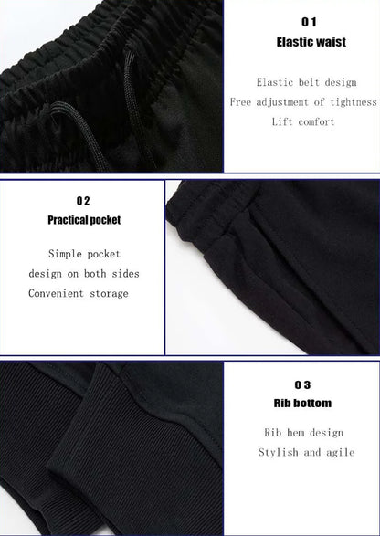 Men’s printed joggers, loose fit, autumn/winter streetwear