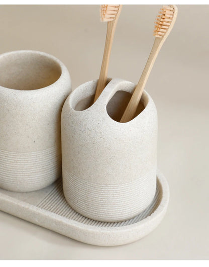 Functional 5-piece set for modern bathroom organization