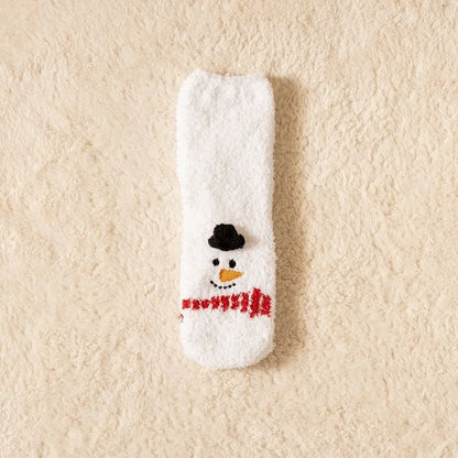 Cute Santa & Elk Socks – Thick Cozy Floor & Sleep Socks