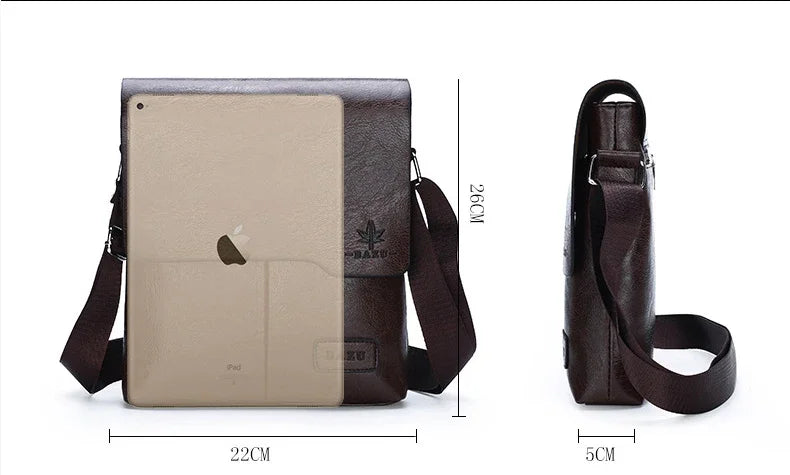Durable premium leather side bag for men