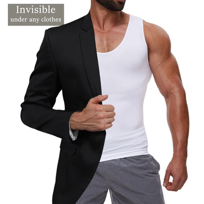 Men’s slim compression top for body shaping