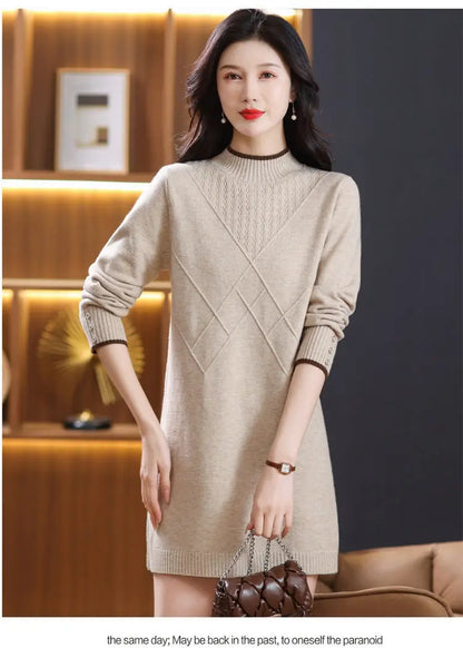 Women’s long-sleeve turtleneck knit sweater