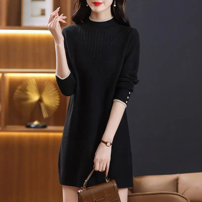Women’s long-sleeve turtleneck knit sweater