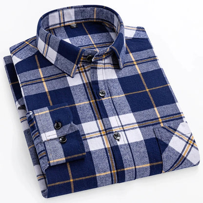 Ultra-soft 100% cotton flannel shirt, up to 11XL, cozy and stylish